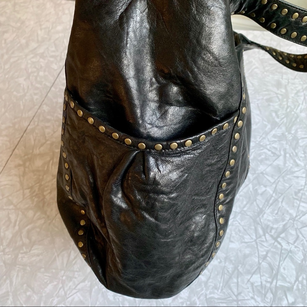 Kooba Jillian XL Hobo Black Leather/Bronze Studs - Picture 3 of 8